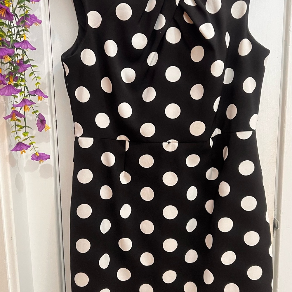 Studio I Black and White Polka Dot Mini Dress